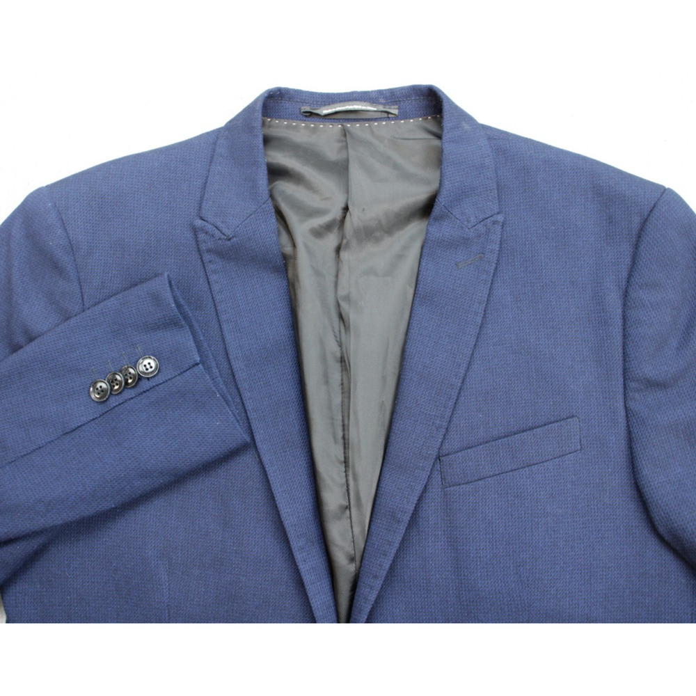 H&M Blazer Mens 42R Blue Skinny Fit 2 Buttons Single Breast